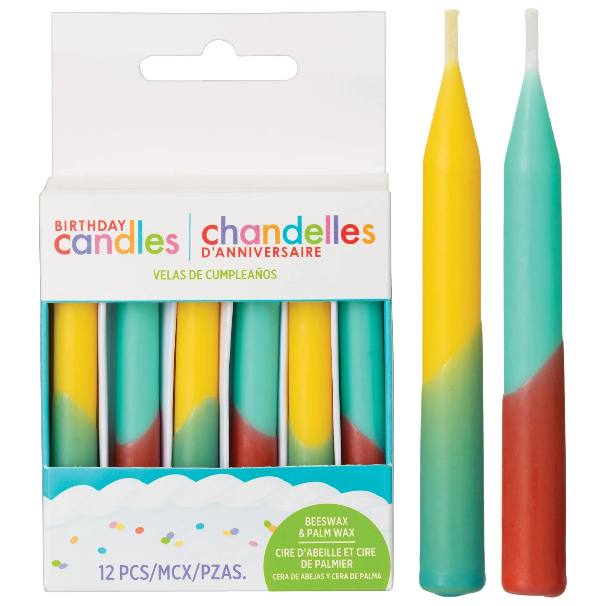 Dipped Beeswax & Palm Wax Birthday Candles 3.25" | 12 ct