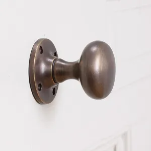 Distressed Antique Brass Cushion Door Knobs