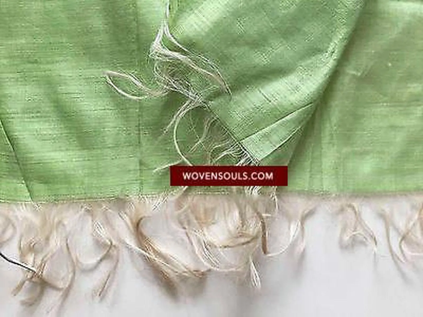 E125 SOLD HANDWOVEN IKAT SILK SCARF CRAVAT STOLE - ELEGANT CLASSY GREEN