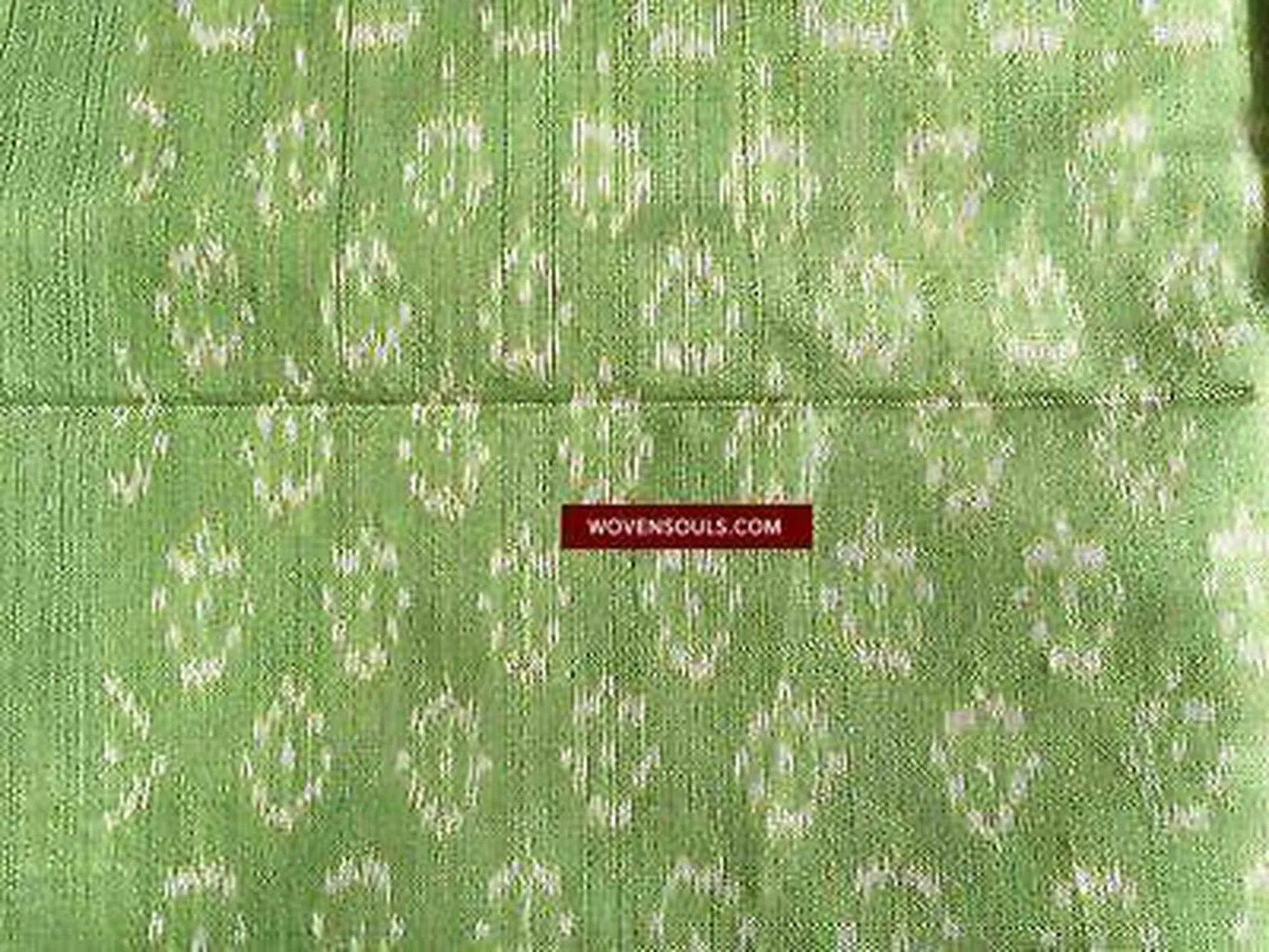 E125 SOLD HANDWOVEN IKAT SILK SCARF CRAVAT STOLE - ELEGANT CLASSY GREEN