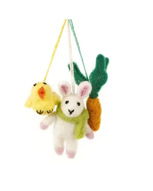 Easter Trio Handmade Hanging Felt Decoration