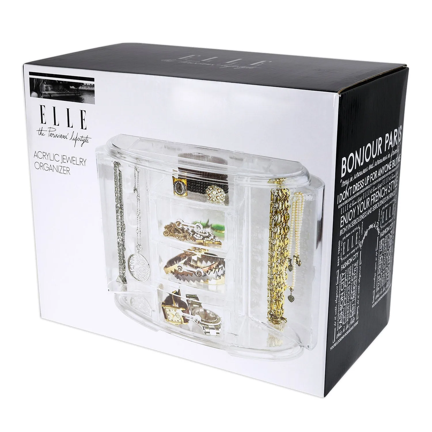 ELLE the Parisians Lifestyle Acrylic Jewelry Organizer