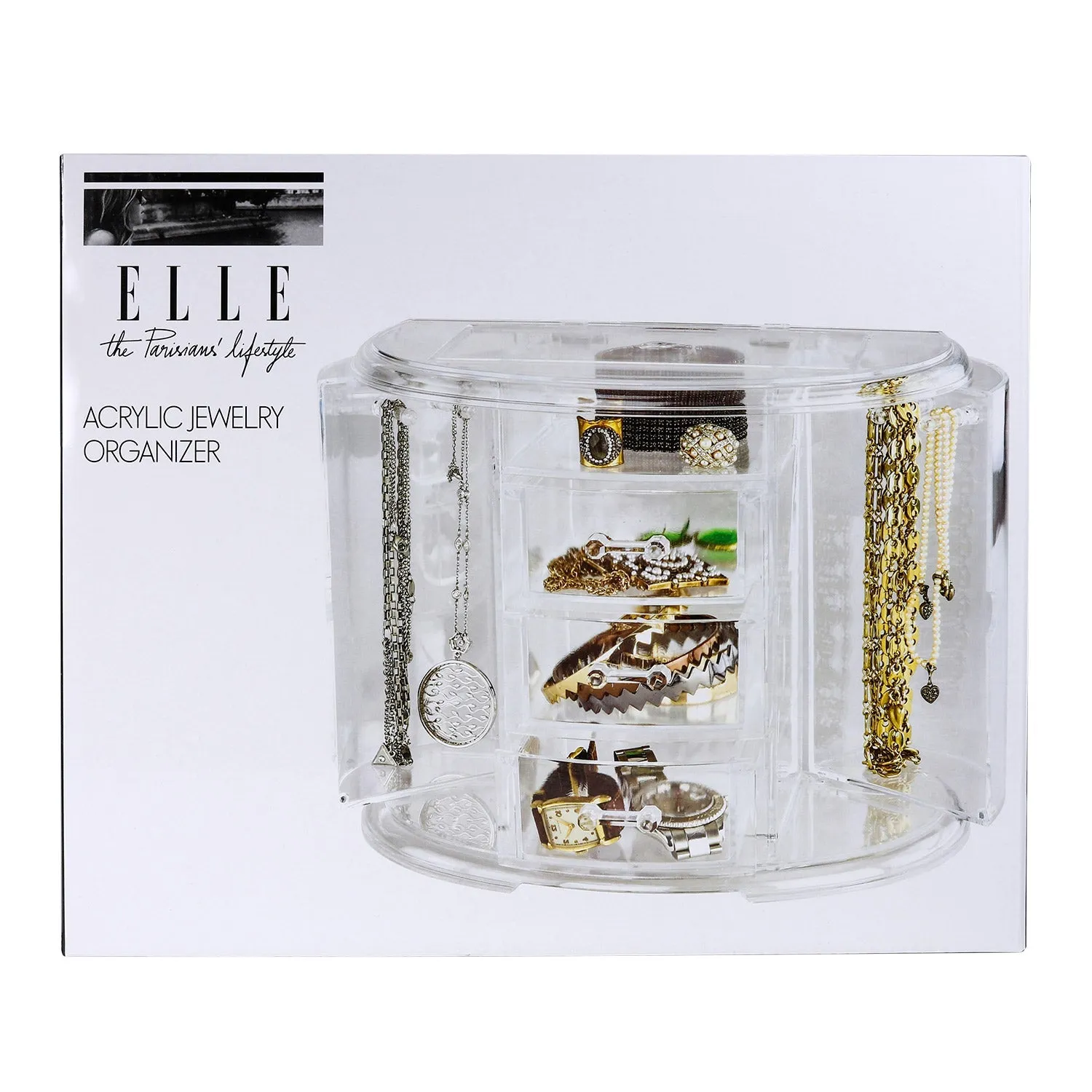 ELLE the Parisians Lifestyle Acrylic Jewelry Organizer