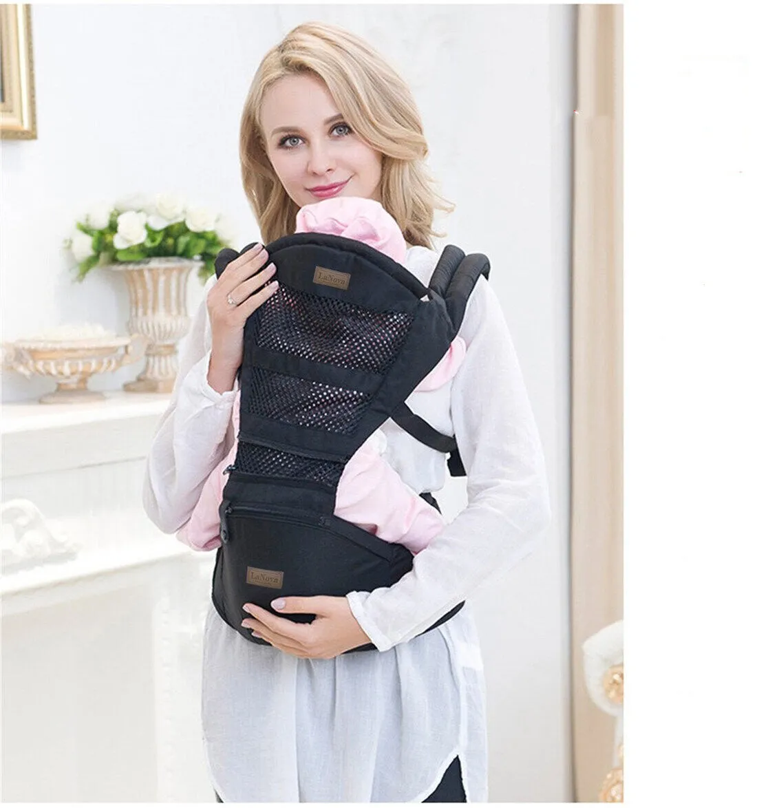 Ergonomic Baby Carrier Backpack with Hip Seat Front and Back for Women and Men