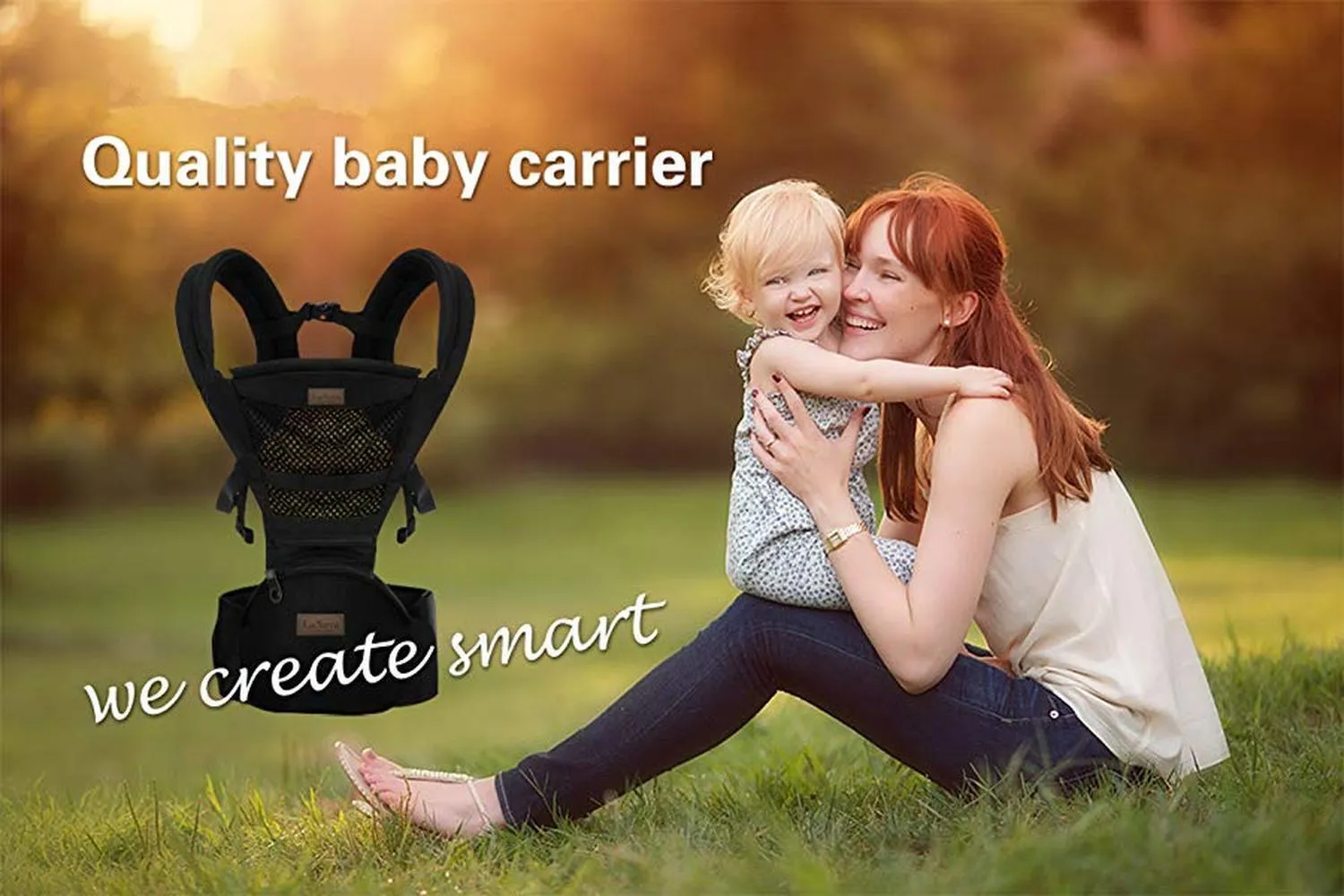 Ergonomic Baby Carrier Backpack with Hip Seat Front and Back for Women and Men