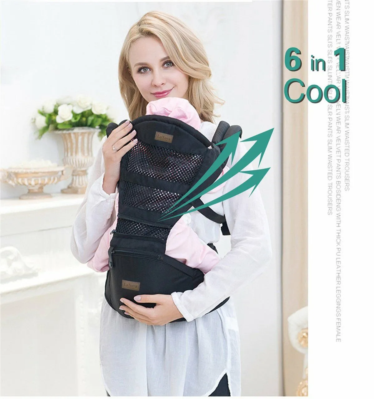 Ergonomic Baby Carrier Backpack with Hip Seat Front and Back for Women and Men