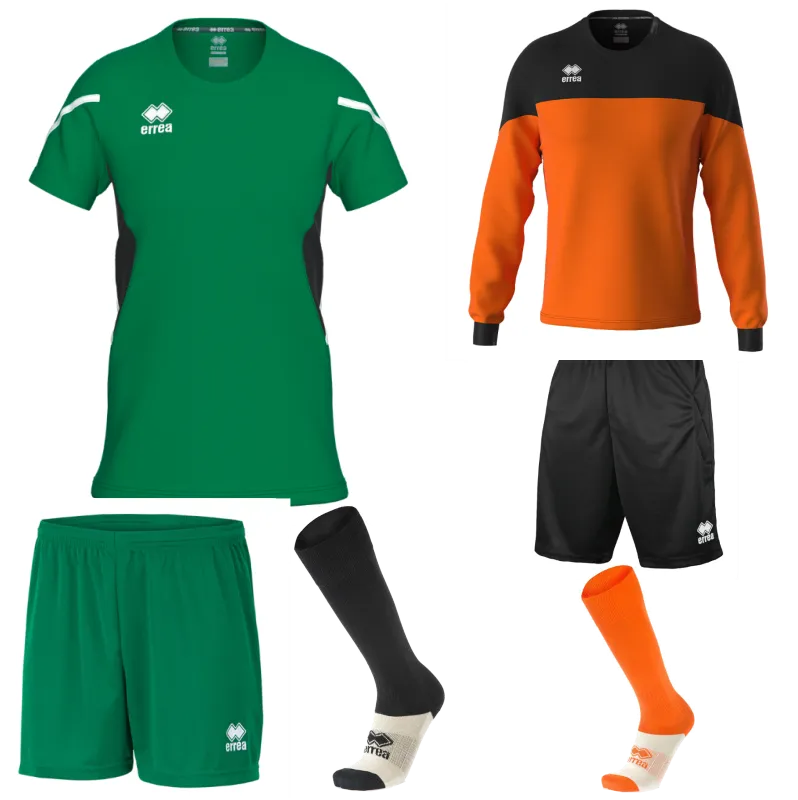 ERREA CORINNE WOMENS KIT BUNDLE GREEN BLACK WHITE