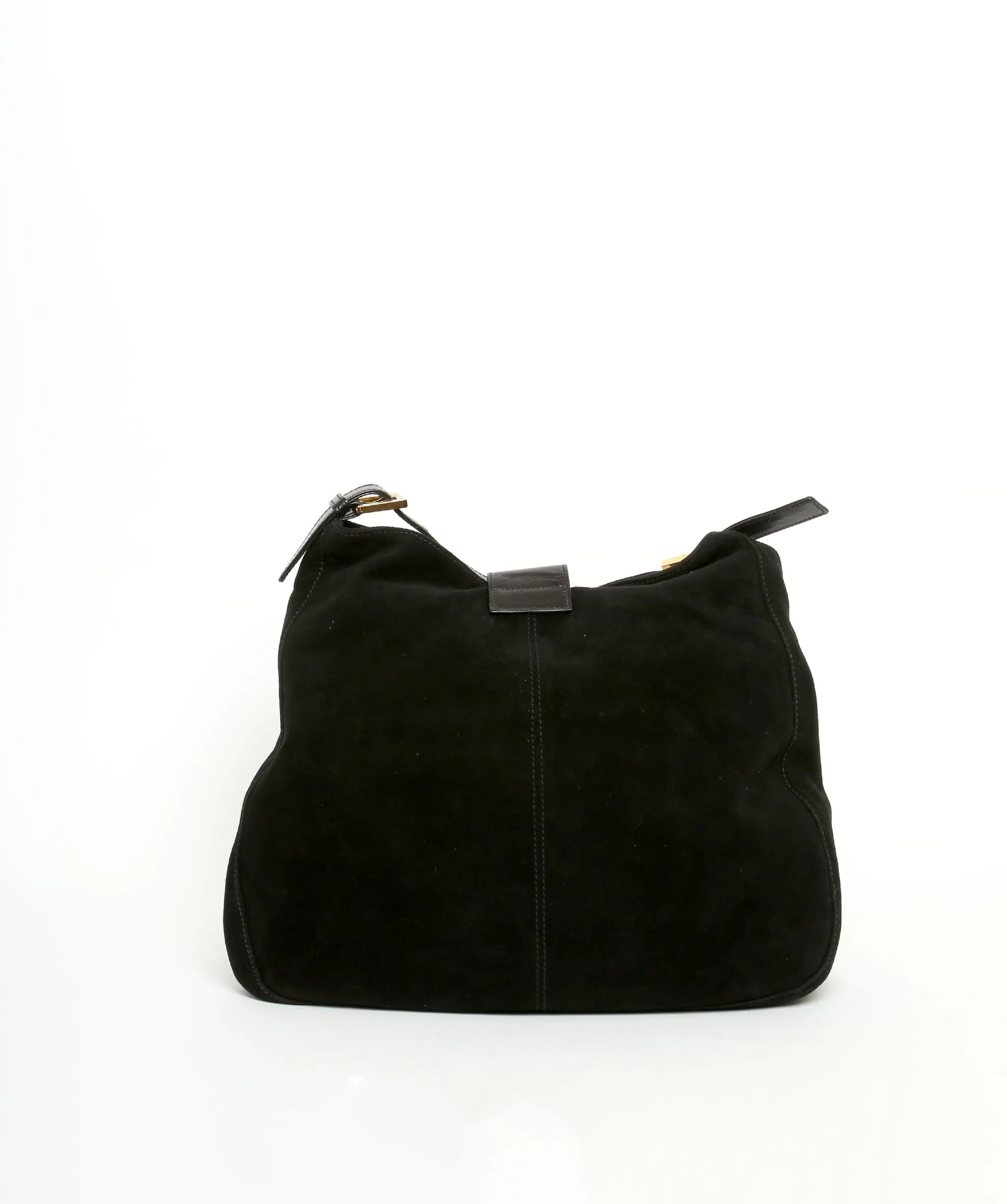 FENDI Suède Mamma Baguette Shoulder Bag Black