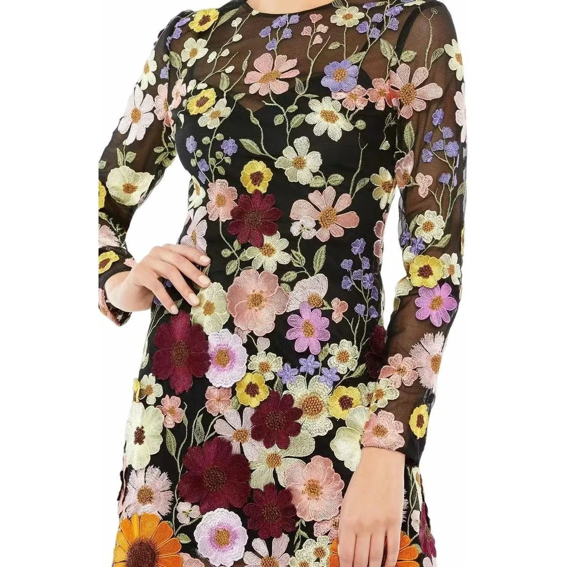 Floral Perspective: Women's Sling Bag Buttock Mini Dress