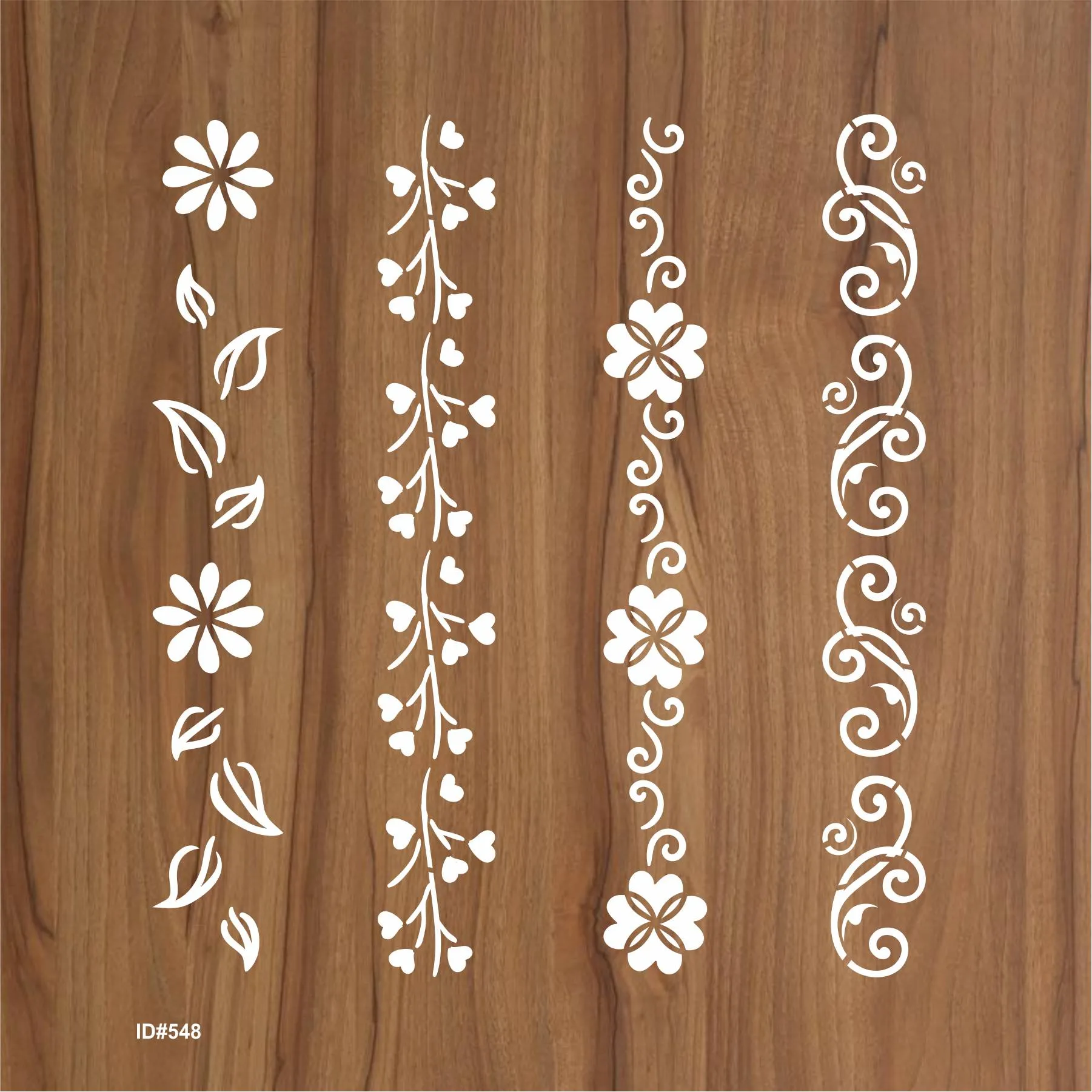 Flower Border Stencil Stamping Photo Album Embossing Paper Card on Wood Fabric Wall. ID #548