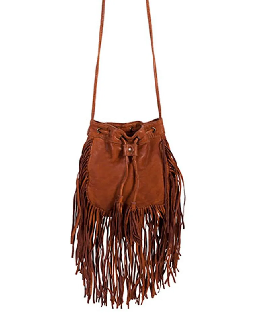 Fringe Leather Crossbody Bag by Scully Leather B184