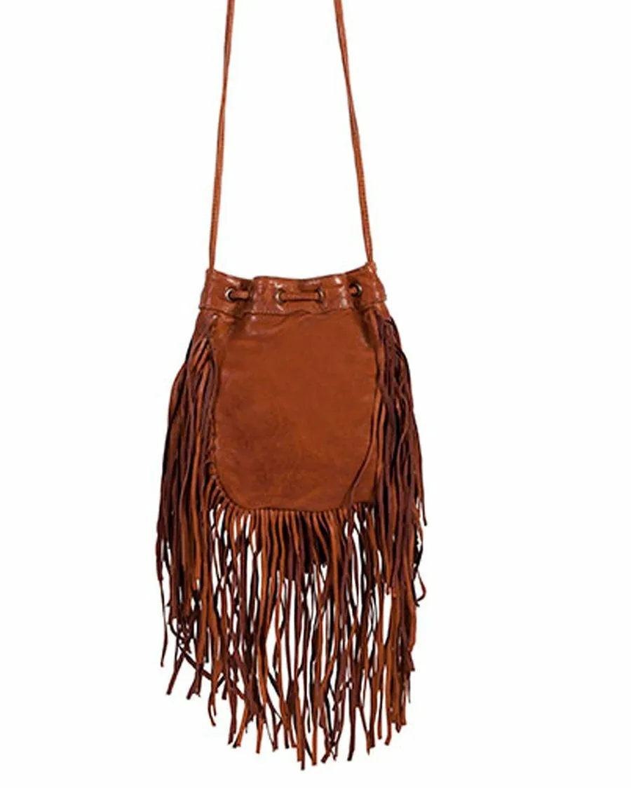 Fringe Leather Crossbody Bag by Scully Leather B184