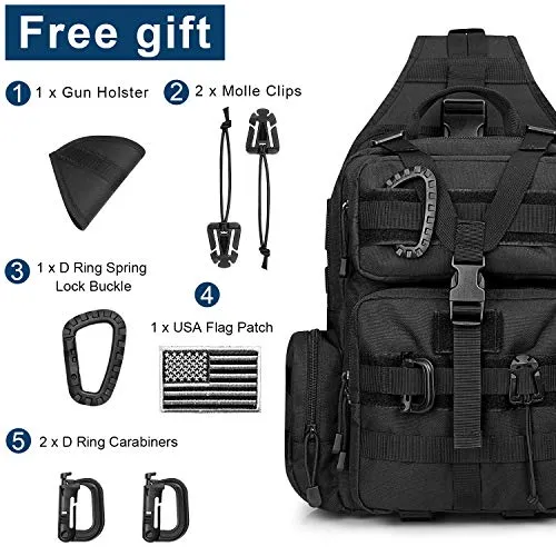 G4Free Tactical EDC Sling Bag Backpack with Pistol Holster