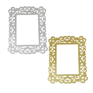 Glitter Antique Style Wooden Rectangular Frame, 10-3/4-Inch