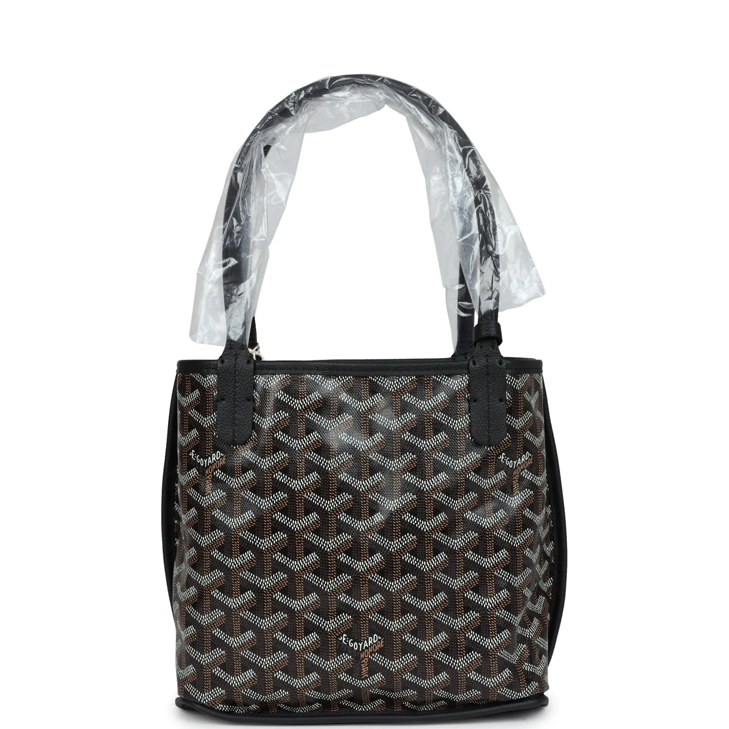 Goyard Goyardine Anjou Black Mini Bag Palladium Hardware