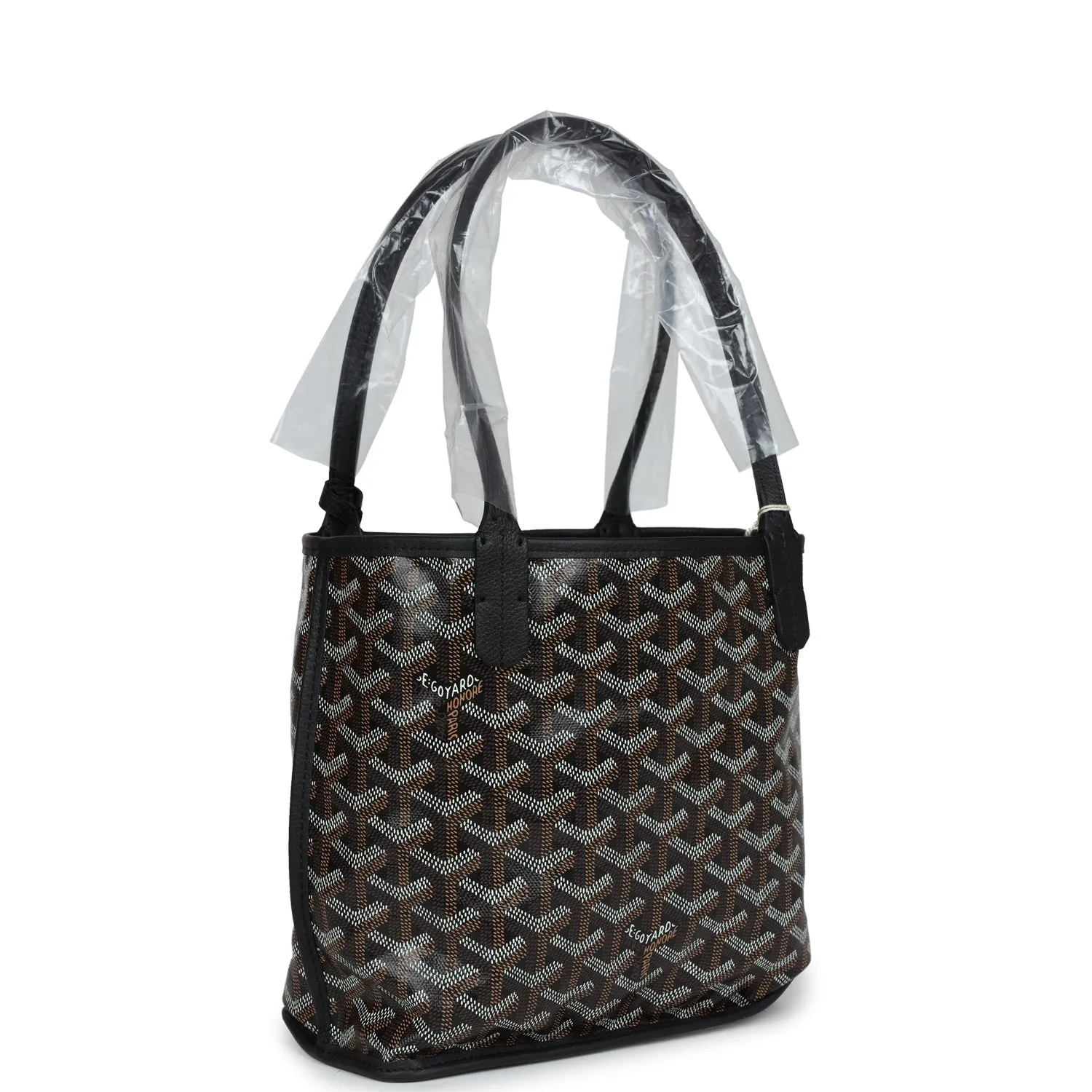 Goyard Goyardine Anjou Black Mini Bag Palladium Hardware