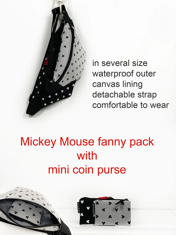 Gray Mickey Mouse Designer Fanny Pack and Purse