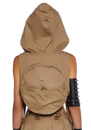 Greatest Escape Backpack Hoodie - Sand