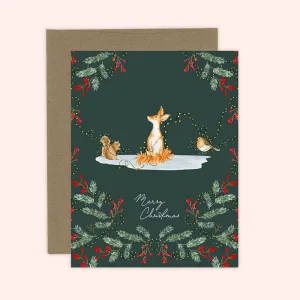 Greeting Card - Merry Christmas Festive Fox