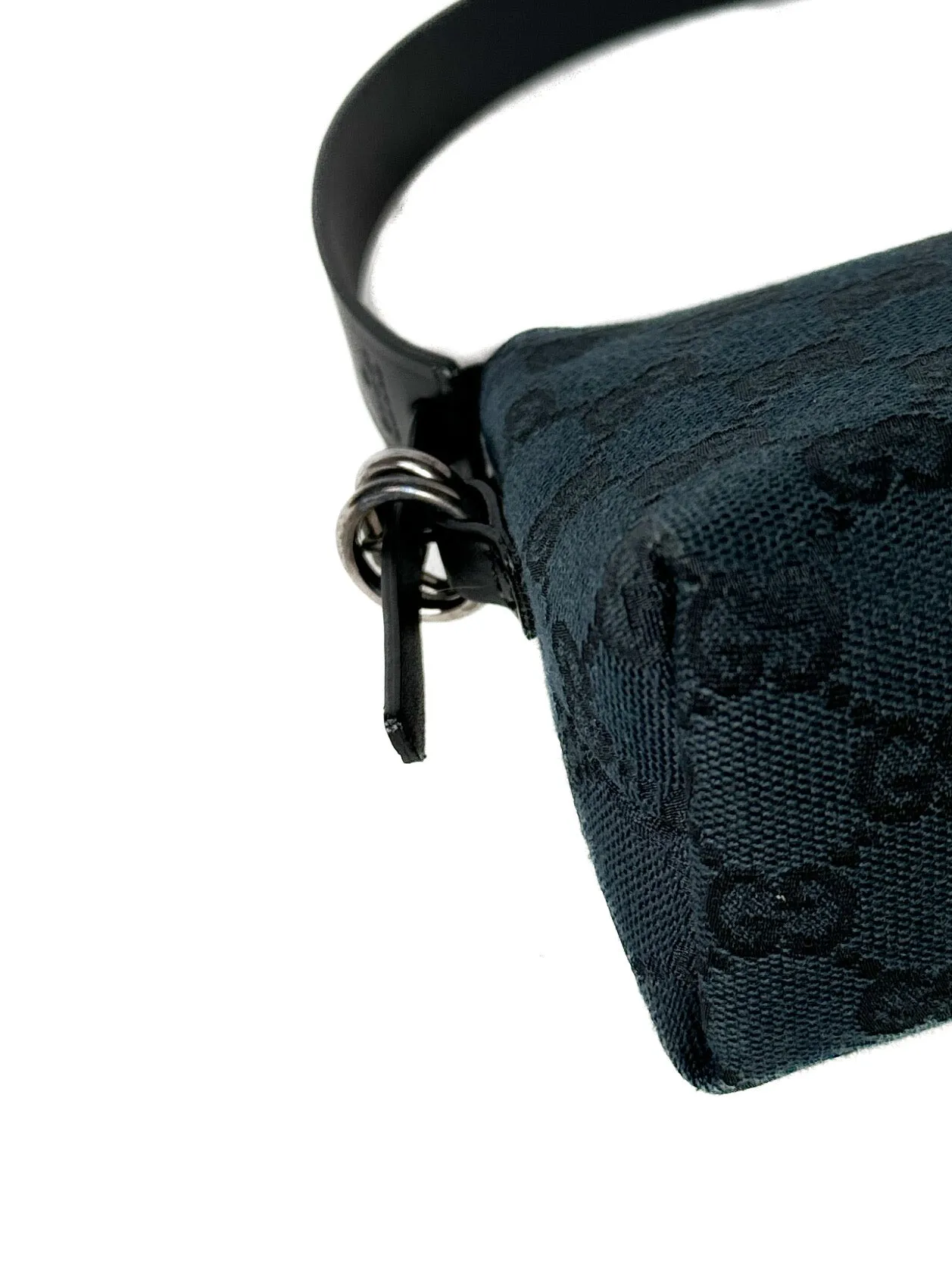 Gucci navy & black cloth & leather mini signature shoulder bag