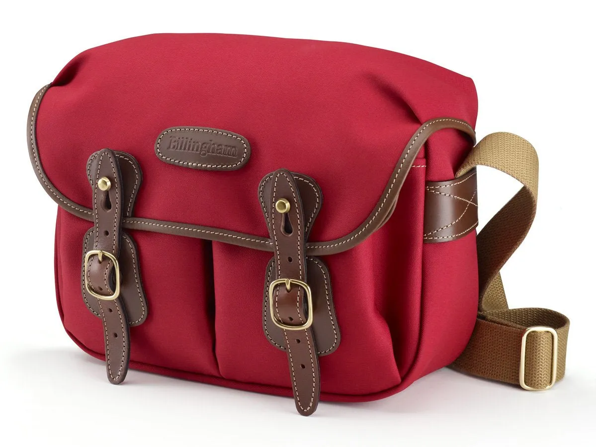 Hadley Small Camera Bag - Burgundy Canvas / Chocolate Leather