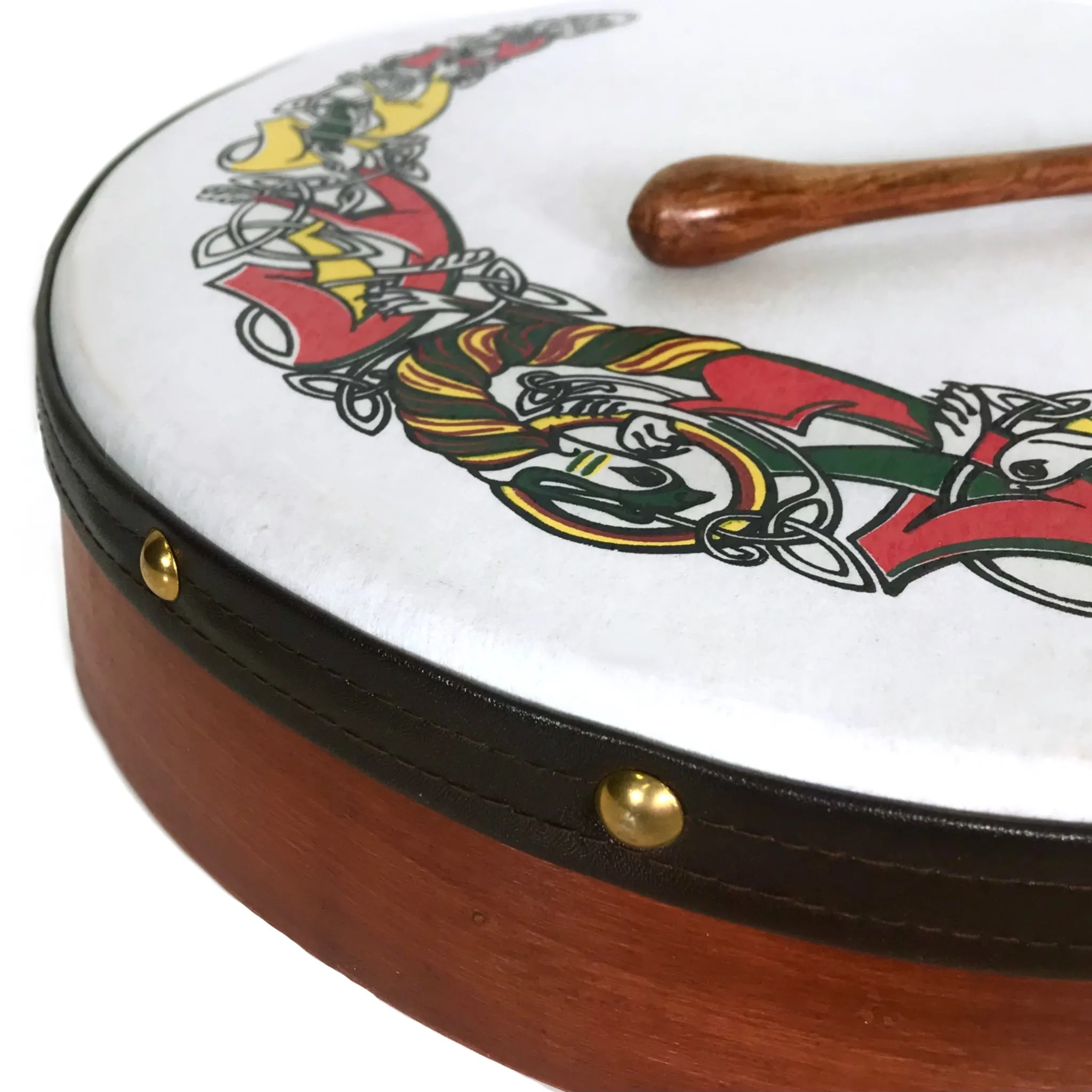 Handmade Dannan 16" Vegan Bodhran Hand Drum - The Red Setanta Bodhrán