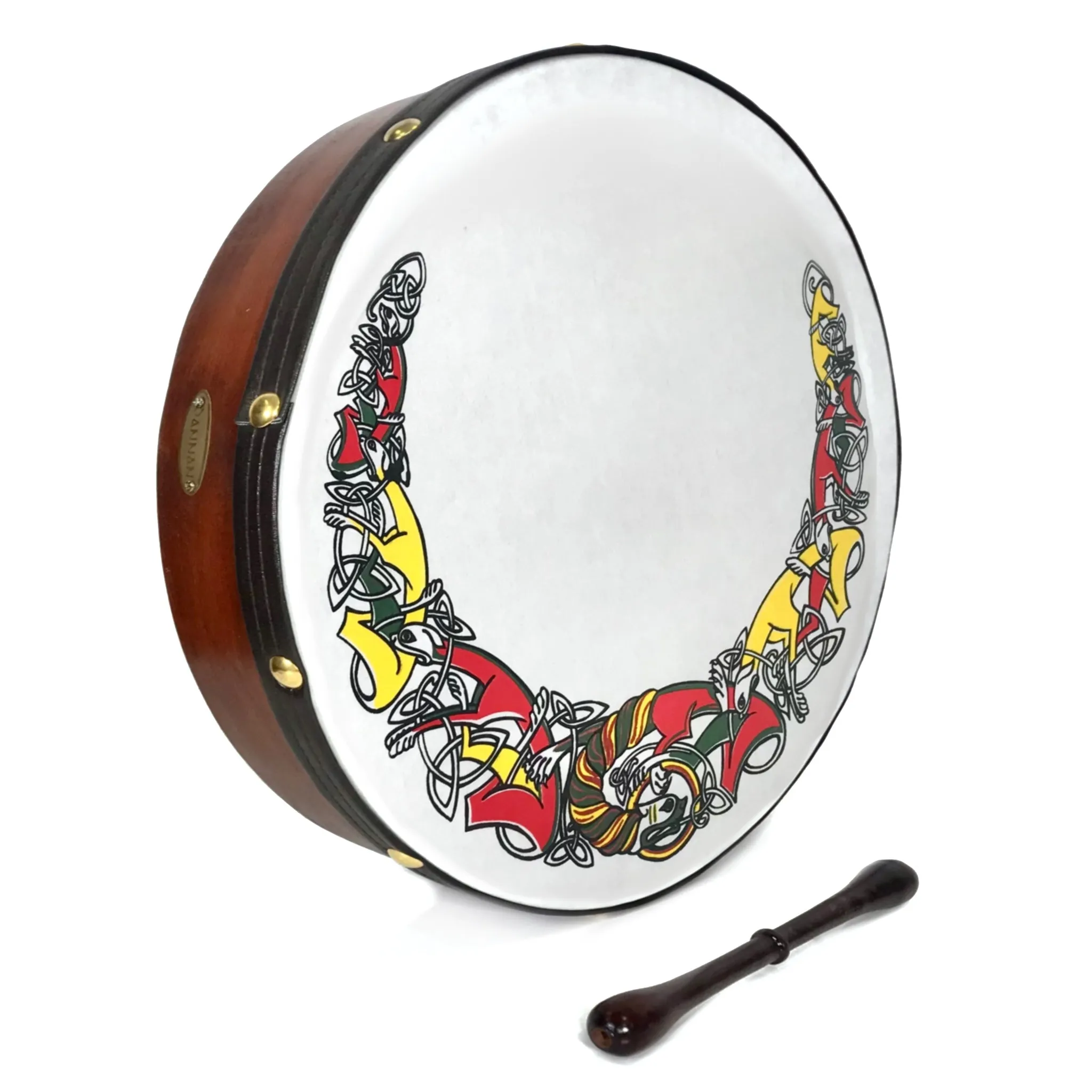 Handmade Dannan 16" Vegan Bodhran Hand Drum - The Red Setanta Bodhrán