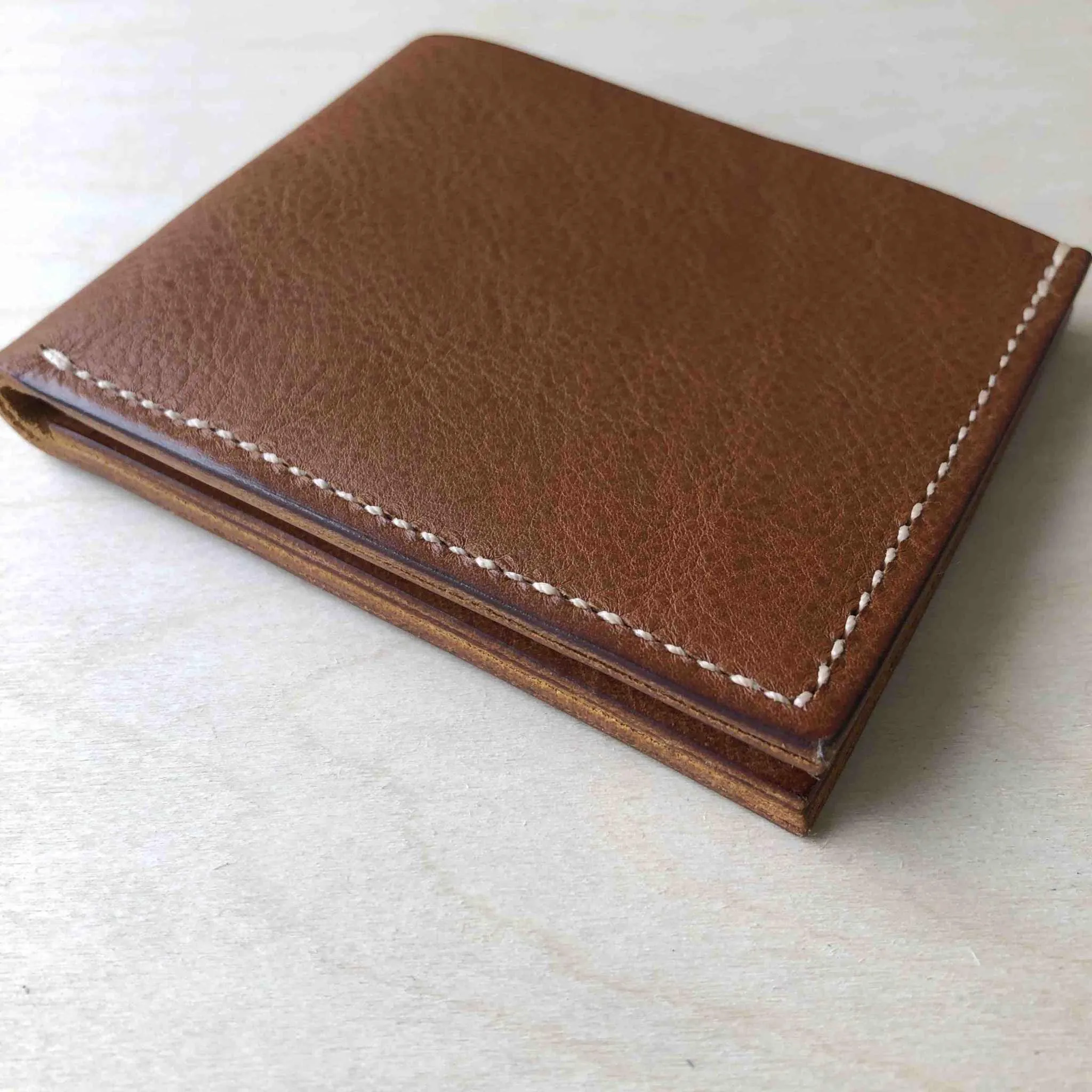 Handmade Tan Leather Bifold Wallet