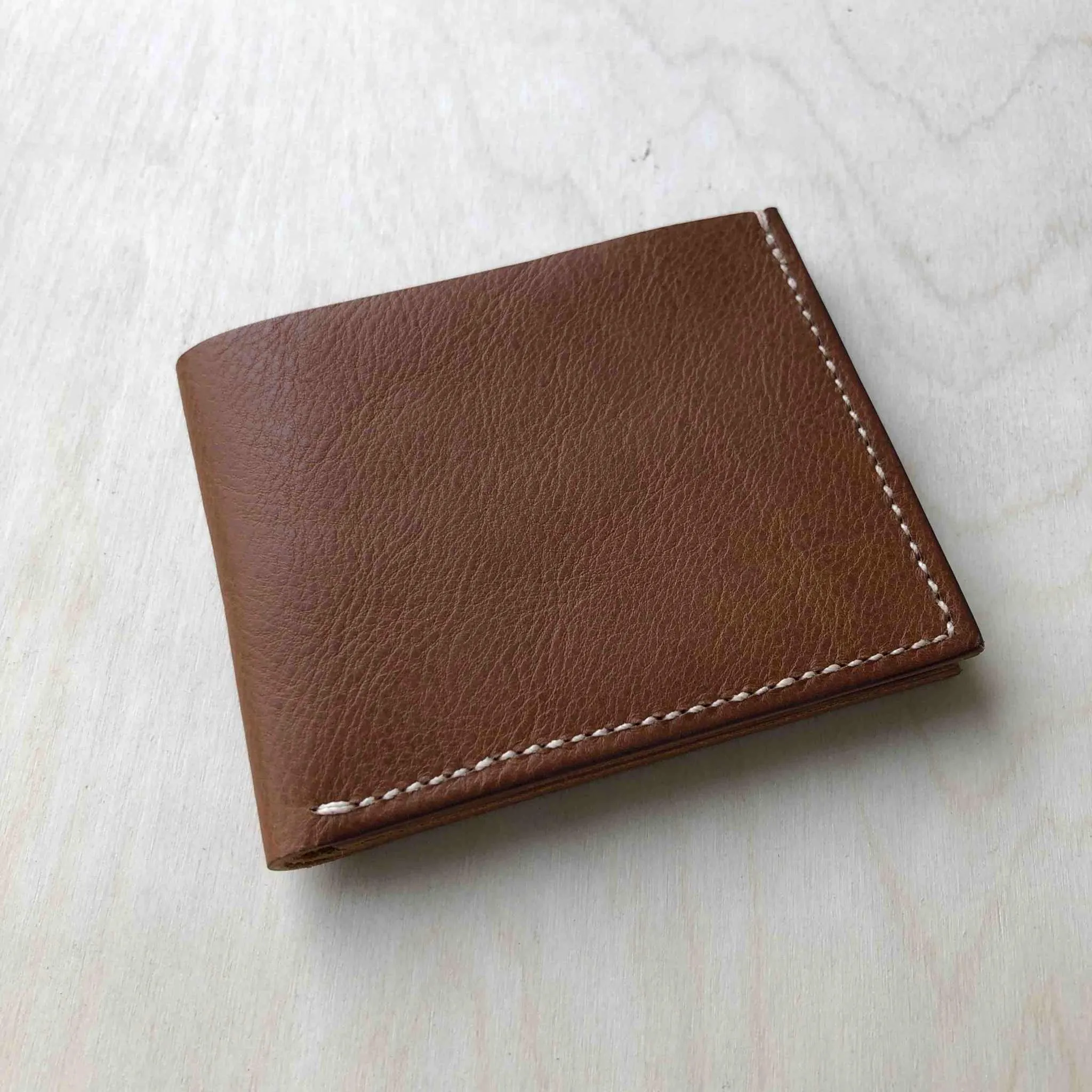 Handmade Tan Leather Bifold Wallet