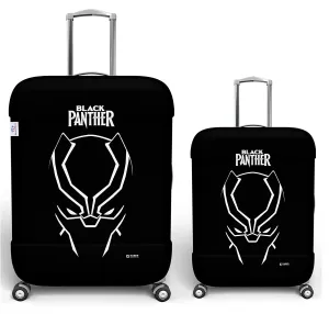 Heart Home Marvel Black Panther Luggage Cover|Polyester Travel Suitcase Cover|Washable|Stretchable Suitcase Cover|18-22 Inch-Small|26-30 Inch-Large|Pack of 2 (Black)