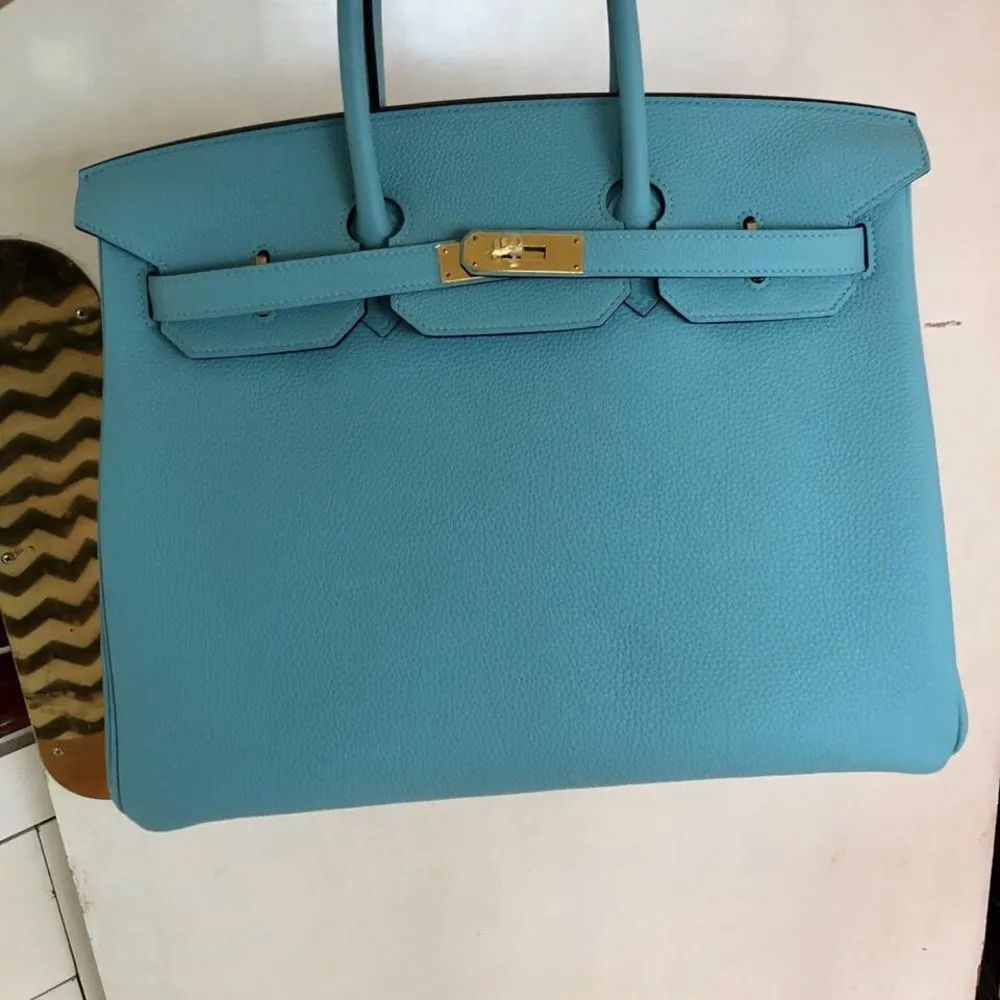 Hermès Birkin 35 Bleu Atoll Togo Gold Hardware GHW