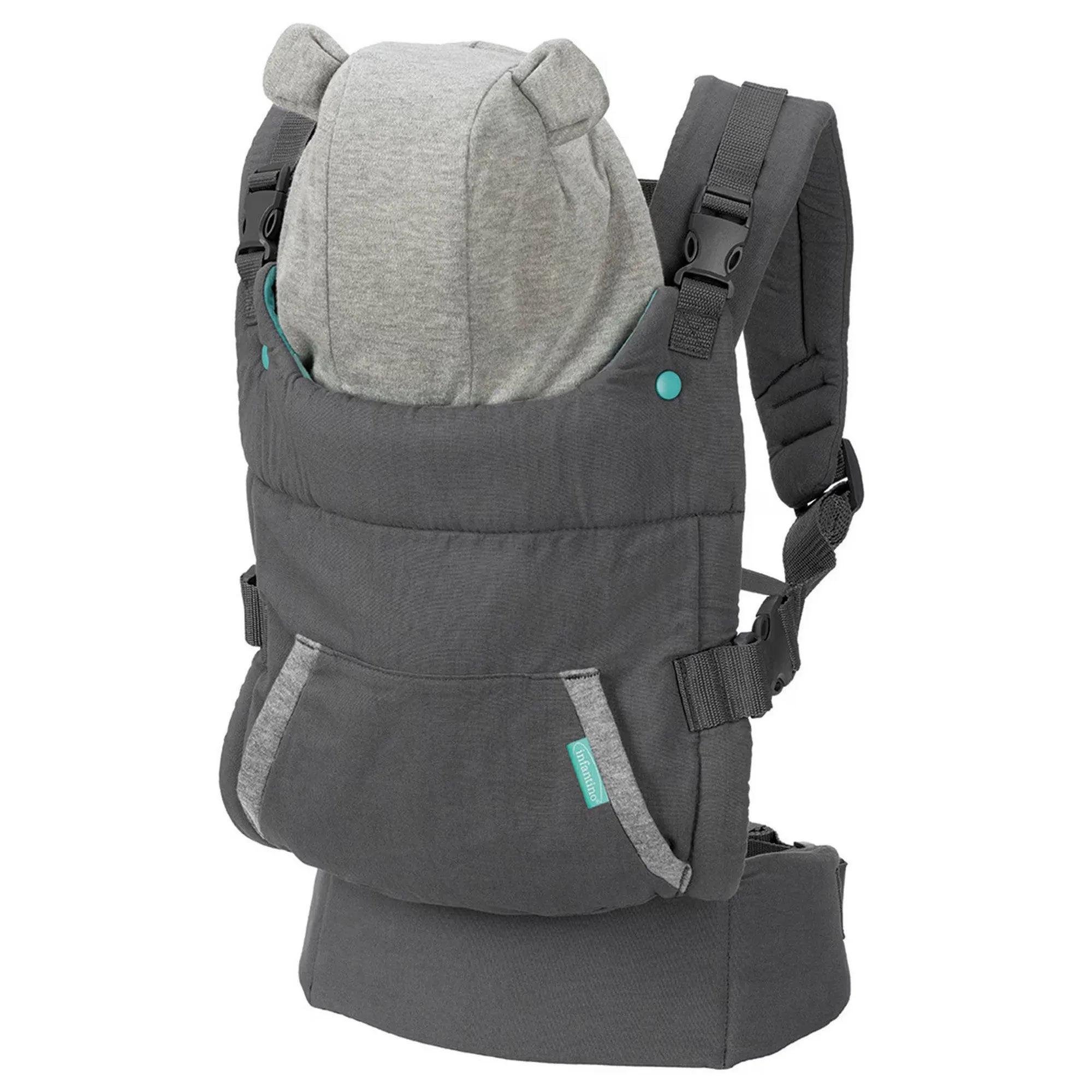 Infantino Cuddle Up Ergonomic Hoddie 2-way Carrier™ Grey Birth to 36 Months - Distressed Box