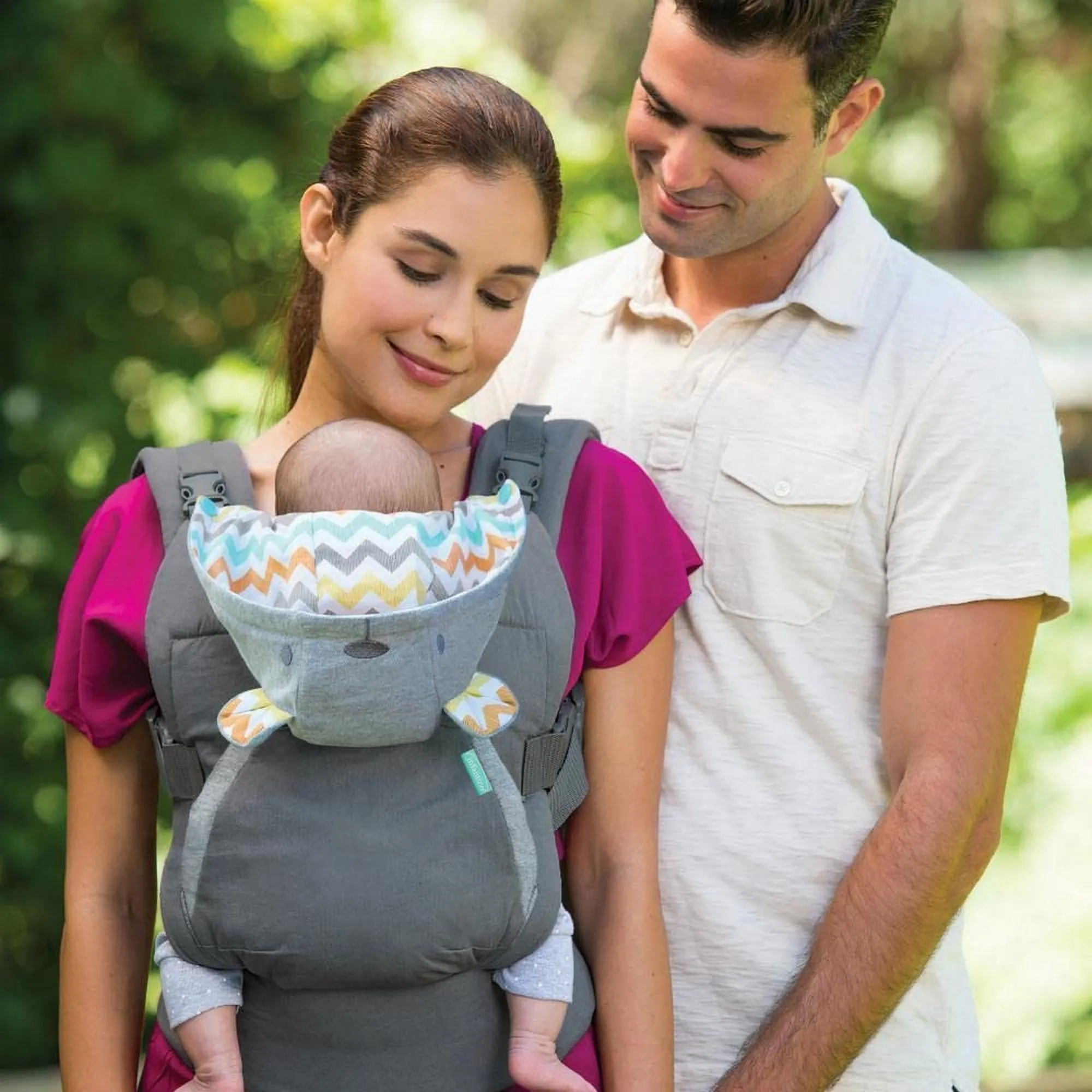 Infantino Cuddle Up Ergonomic Hoddie 2-way Carrier™ Grey Birth to 36 Months - Distressed Box