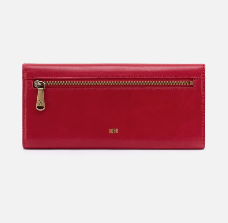 Jill Large Trifold Continental Wallet - Claret