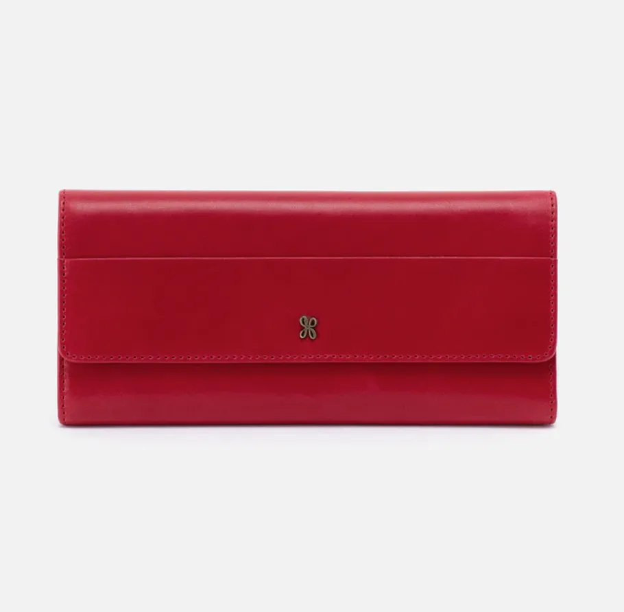 Jill Large Trifold Continental Wallet - Claret