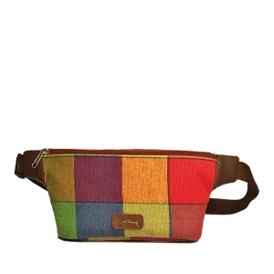 Jute - Leather Fanny Pack Unisex (Multicolor)