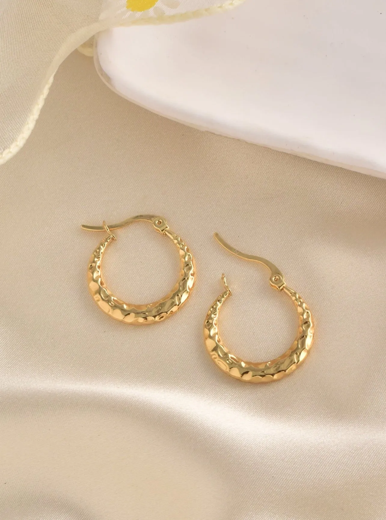 Klissaa Hammered Hoop Earrings