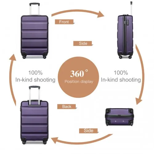 Kono 19" Cabin Size Carry On Suitcase - Lightweight ABS Hardshell with TSA Lock - Purple Travel Companion