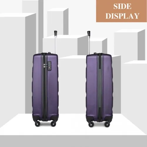 Kono 19" Cabin Size Carry On Suitcase - Lightweight ABS Hardshell with TSA Lock - Purple Travel Companion