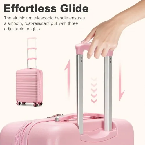 Kono 28 Inch Expandable Lightweight Hard Shell Check-In Suitcase with TSA Lock - Pink | Durable Travel Luggage