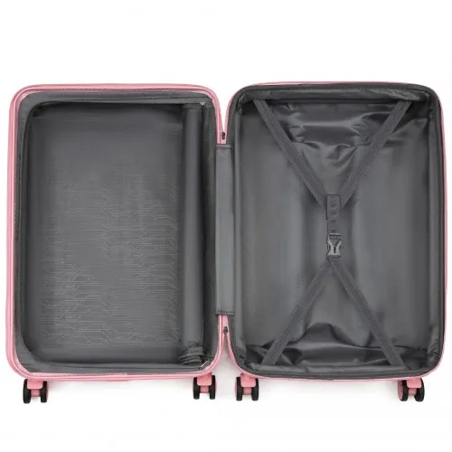 Kono 28 Inch Pink Check-In Suitcase - Expandable Durable Luggage with Spinner Wheels & TSA Lock