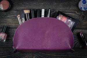 Leather Lunar Makeup / Toiletry Bag - Purple