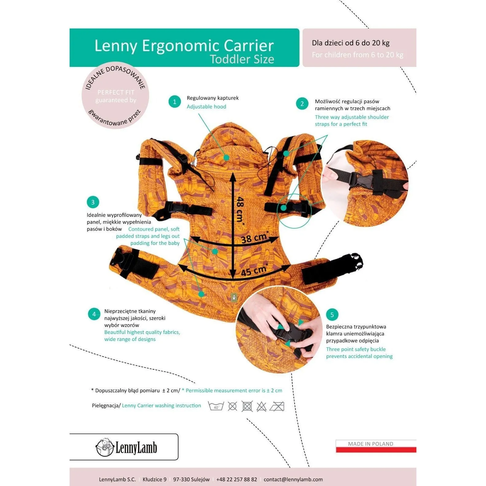 Lenny Lamb Ergonomic Carrier (BABY) - Ocean Depth