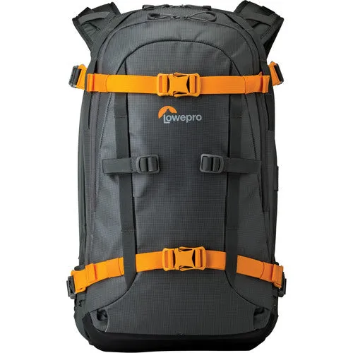 Lowepro Whistler 350 / 450 AW Backpack for Cameras or Accessories with Weather Cover, Top and Side Access, fits 13"-15" Laptop (Gray)