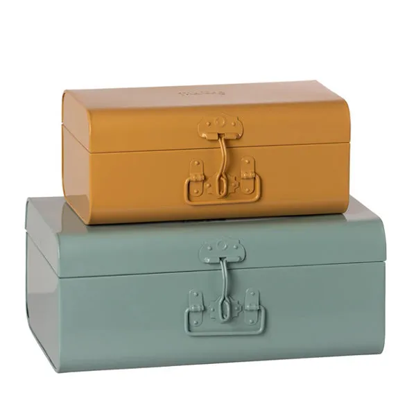 Maileg Storage Suitcase Set - Blue/Ocher