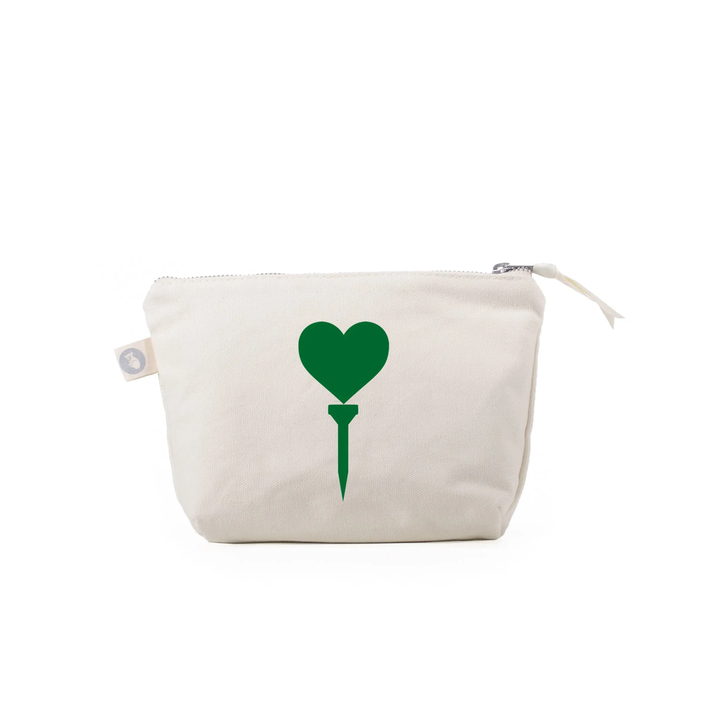 Makeup Bag Natural with Kelly Green Matte Heart Tee