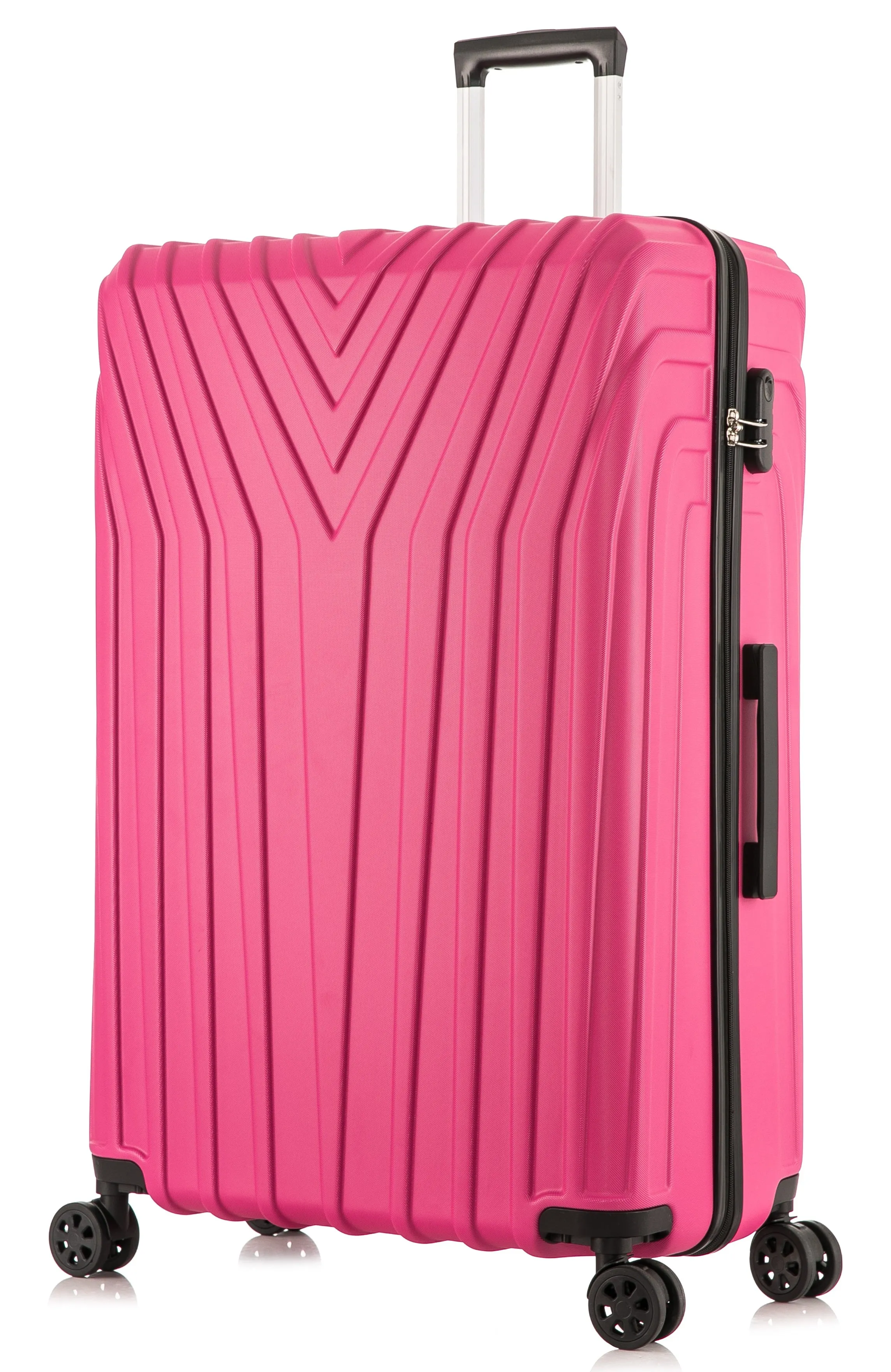 Medium ABS-101 Lightweight Hard Shell Suitcase - Pink