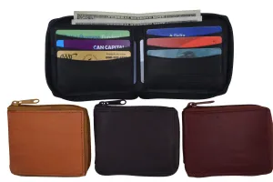 Mens Leather Wallet Pockets Money Purse Credit Card Clutch Bifold Zipper 1456 CF