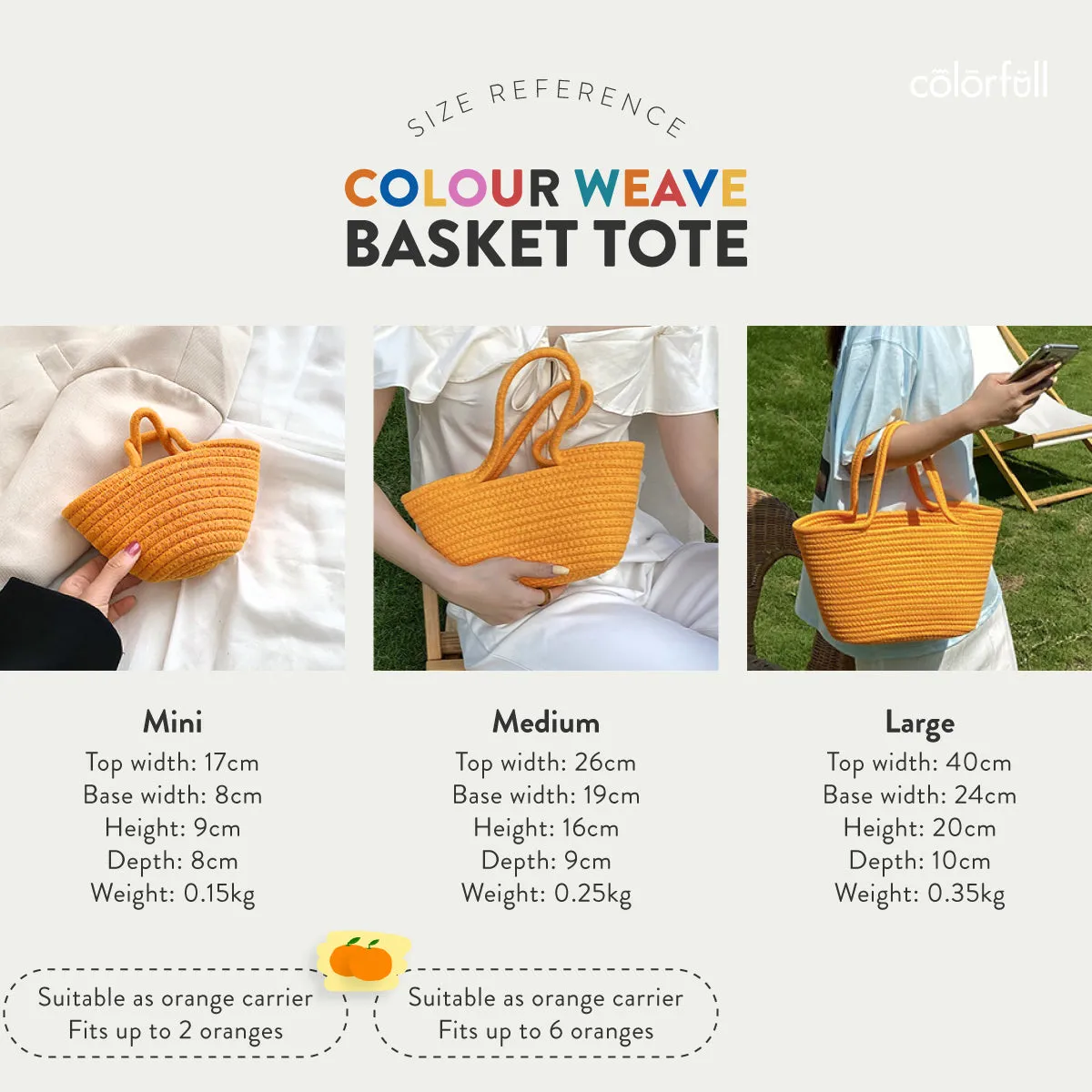 (Mini) Colour Weave Basket Tote