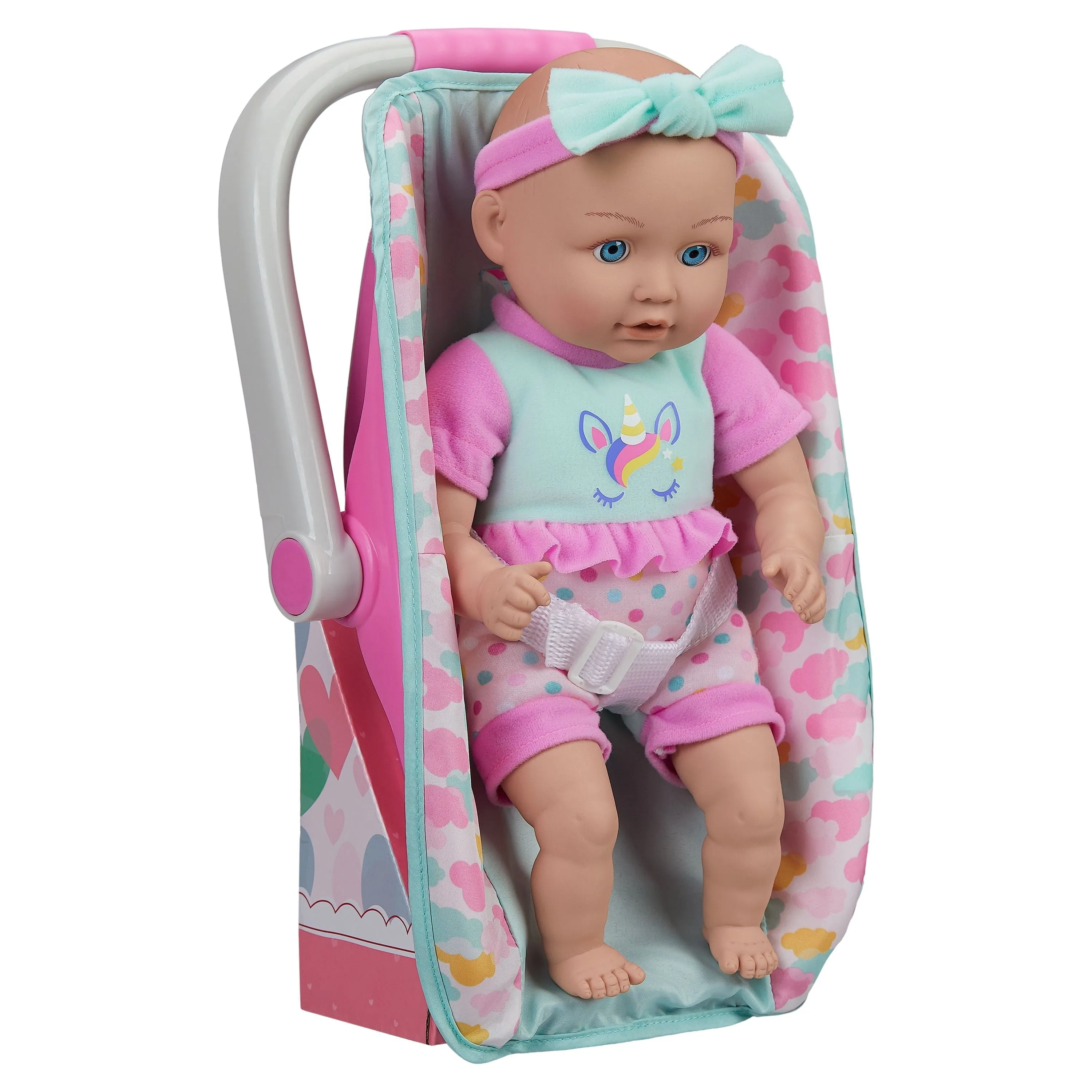 My Sweet Love 13 inch Baby Doll with Carrier and Handle Play Set, Light Skin Tone, Pink Theme